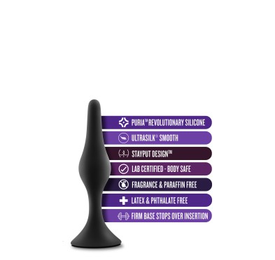 ANAL ADVENTURES PLATINUM SILICONE BEGINNER PLUG SMALL BLACK